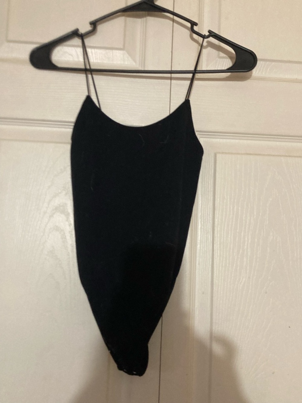 Black Velvet Spaghetti Strap Bodysuit